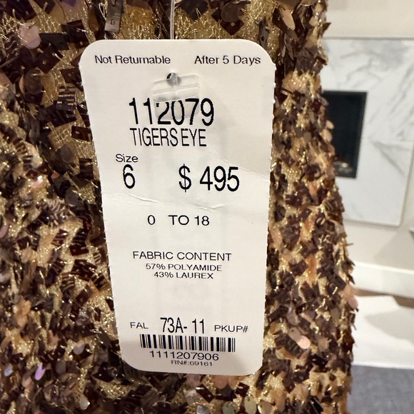 Carlisle Gold and Brown Sequin Women's Blouse - Picture 3 of 6